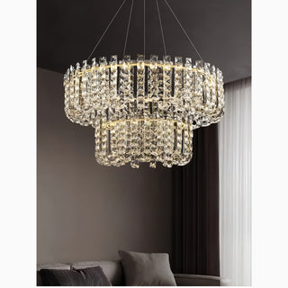 MIRODEMI® Cagnano Amiterno | Large LED Pendant Chandelier with Crystal Design for Halls