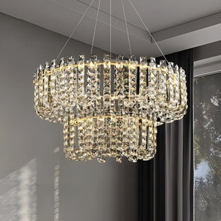 MIRODEMI® Cagnano Amiterno | Large Crystal LED Chandelier – Ideal for a Sophisticated Hall