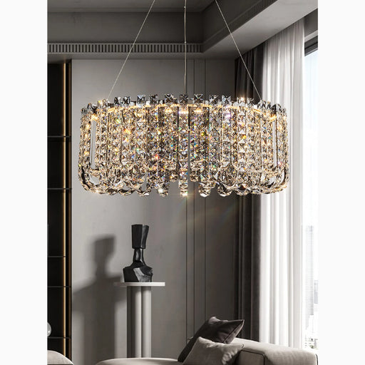MIRODEMI® Cagnano Amiterno | Posh Large LED Crystal Pendant Chandelier For Hall