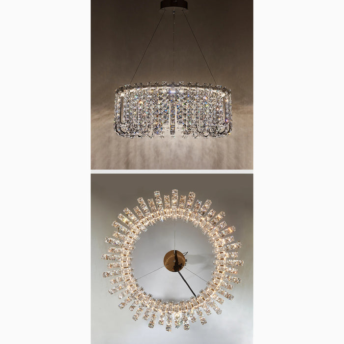 MIRODEMI® Cagnano Amiterno | Posh Large LED Crystal Pendant Chandelier Real Photo