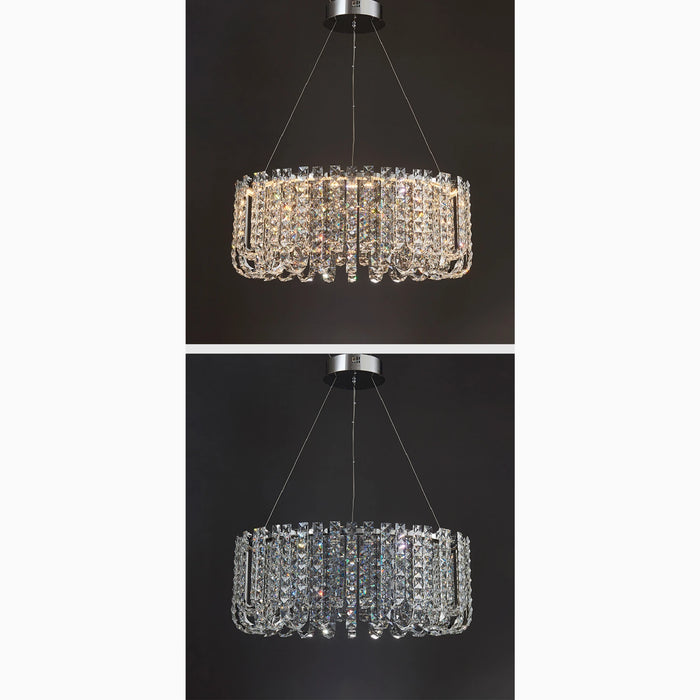 MIRODEMI® Cagnano Amiterno | Posh Large LED Crystal Pendant Chandelier For Dining Room