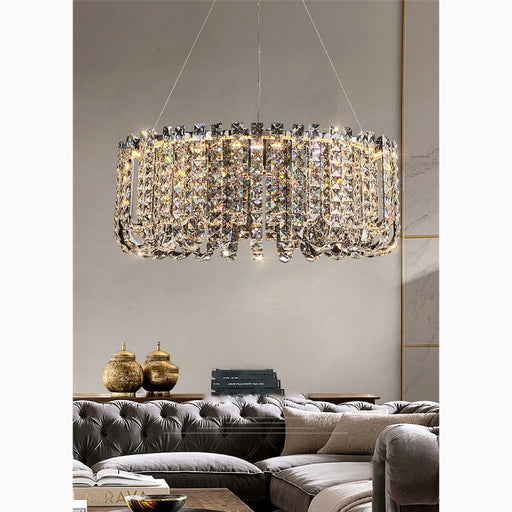 MIRODEMI® Cagnano Amiterno | Posh Large LED Crystal Pendant Chandelier For Living Room