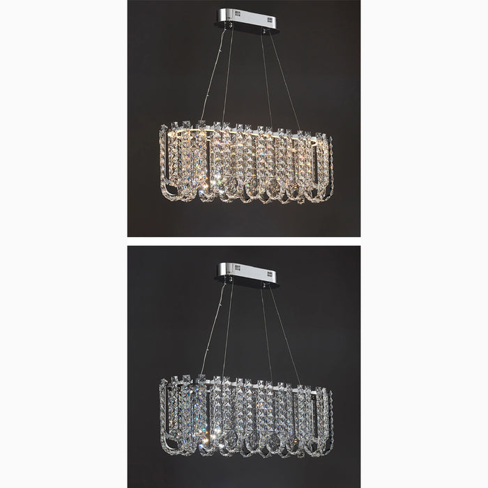 MIRODEMI® Cagnano Amiterno | Posh Large LED Crystal Pendant Chandelier Lights On/Off
