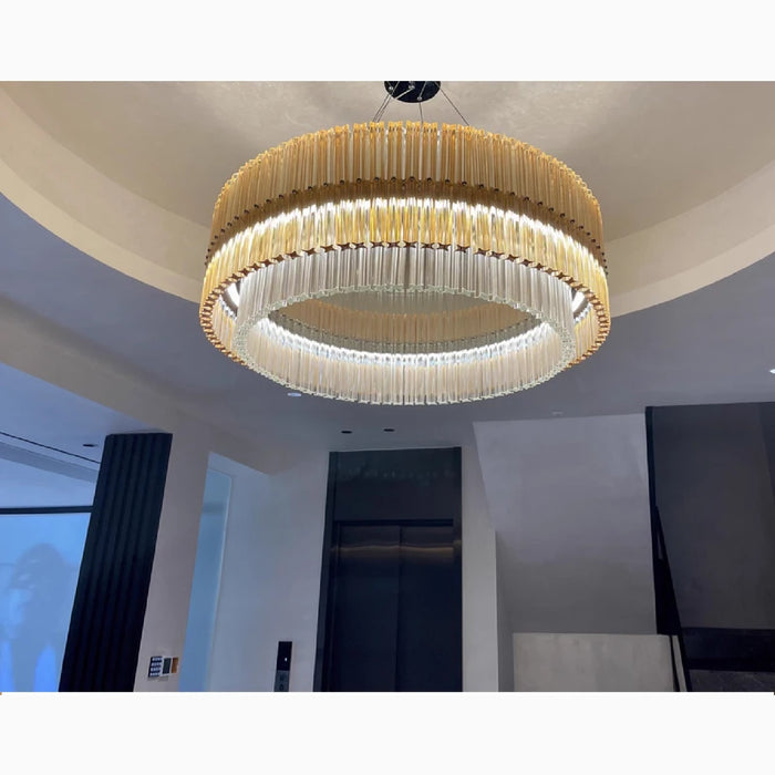 MIRODEMI® Cagnano Varano | Elegant Large Luxury Gold Crystal Chandelier For Staircase