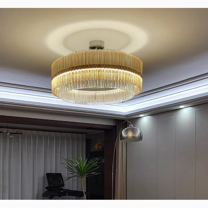 MIRODEMI® Cagnano Varano | Elegant Large Luxury Gold Crystal Chandelier For Hotels