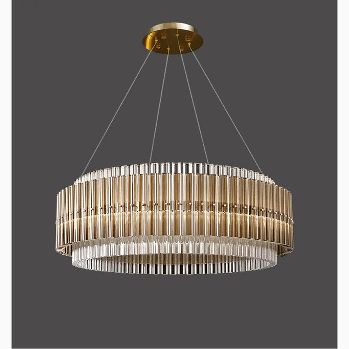 MIRODEMI® Cagnano Varano | Elegant Large Luxury Gold Crystal Chandelier Lights On