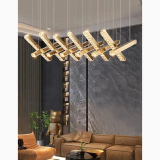 MIRODEMI® Cagno | Artistic Stainless Steel Crystal Pendant Chandelier for Dining Area