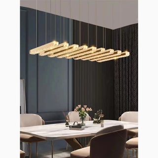 MIRODEMI® Cagno | Modern Stainless Steel and Crystal Chandelier for Dining Spaces