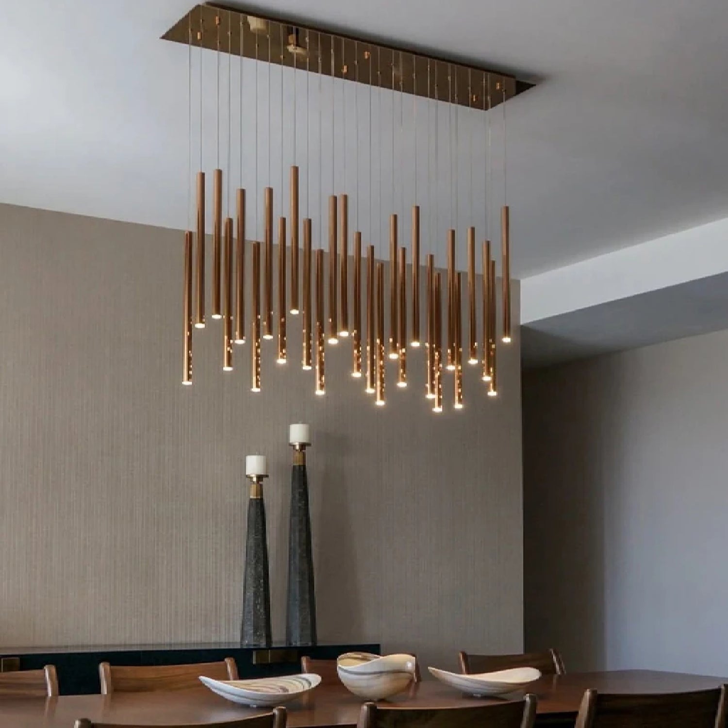 MIRODEMI® Caianello | Modern Hanging Tube Design Pendant Chandelier For Dining Room