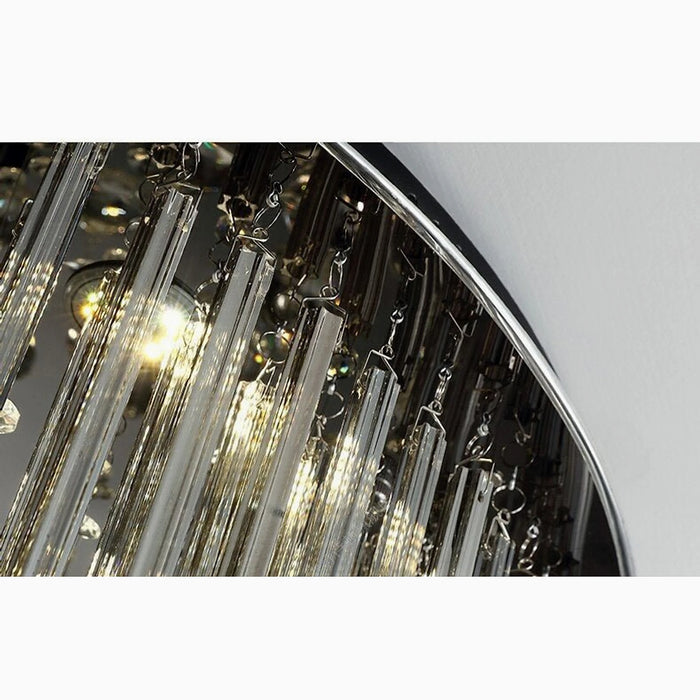 MIRODEMI® Cairo Montenotte | Black Modern Round Crystal Ceiling Chandelier close up