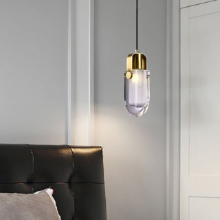 Gold crystal LED pendant light for living room