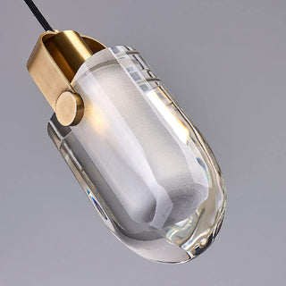 Gold crystal LED pendant light for dining room