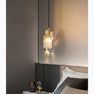 Gold crystal LED pendant light featuring E14 LED bulbs for bedroom