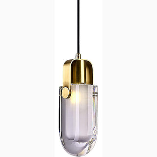 Gold crystal LED pendant light for hall