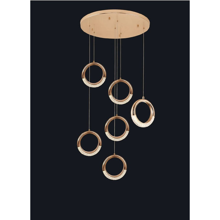 MIRODEMI® Cannero Riviera | Luxury Gold Ring Pendant Lighting 6 Lights / Warm Light / Dimmable