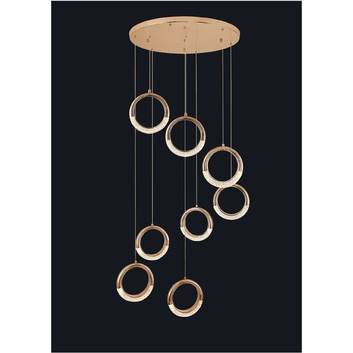 MIRODEMI® Cannero Riviera | Luxury Gold Ring Pendant Lighting 8 Lights / Warm Light / Dimmable