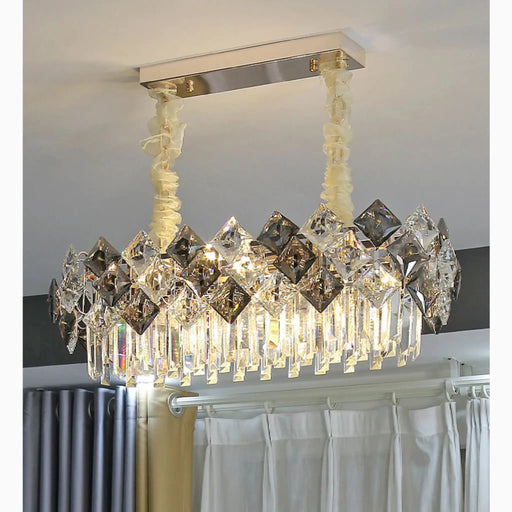 MIRODEMI® Capo Noli | Gold Rectangle Crystal Mosaics Lighting Fixture for Living Room