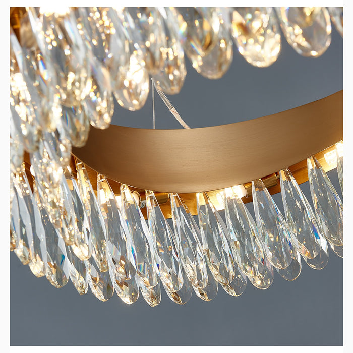 MIRODEMI Capo Noli New Modern Wave-Shaped Crystal Chandelier Lampshade Details