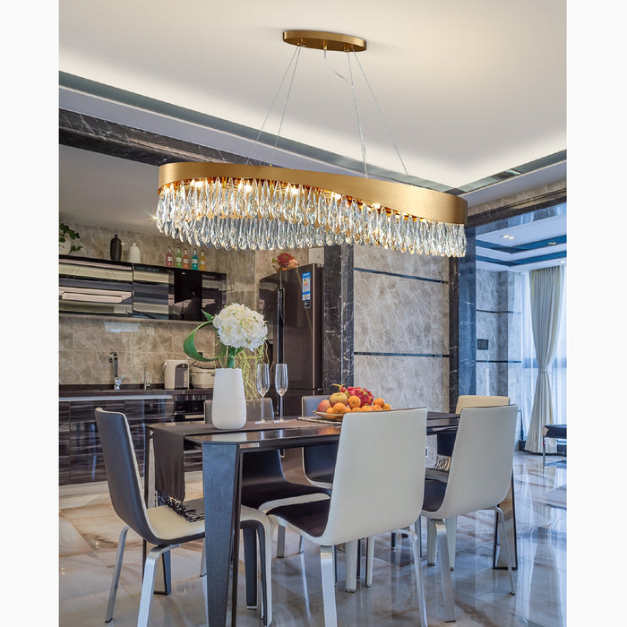 MIRODEMI Capo Noli New Modern Wave-Shaped Crystal Chandelier For Kitchen