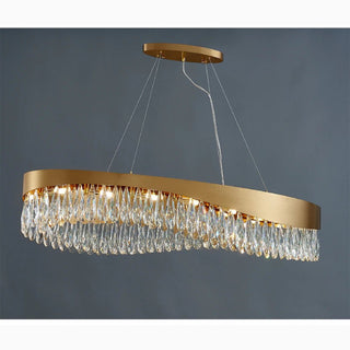 MIRODEMI Capo Noli New Modern Wave-Shaped Crystal Chandelier Lights On Decor