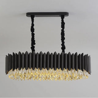 MIRODEMI® Carcare | Wonderful Black Rectangle Crystal Chandelier for Living Room