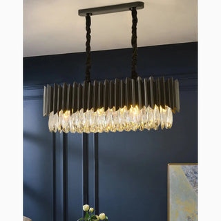 MIRODEMI® Carcare | Black Rectangle Crystal Chandelier for Bedroom