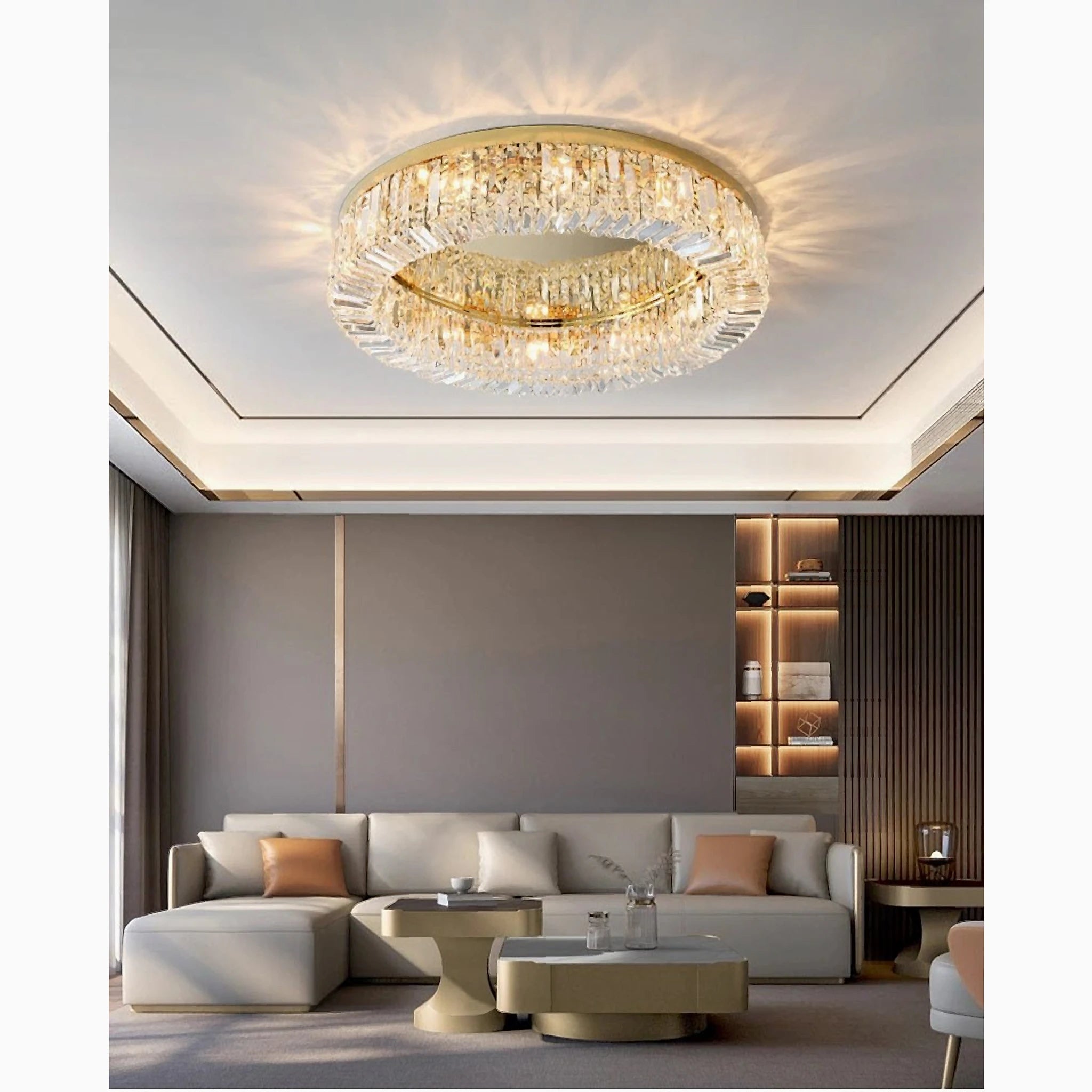 Carcare Eminent Drum Crystal Chandelier for Ceiling