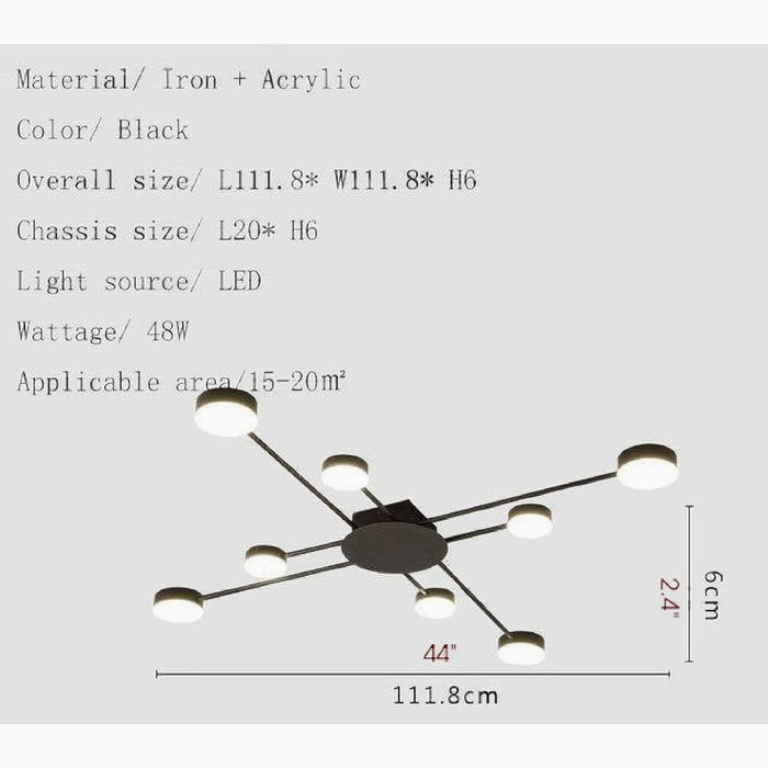 MIRODEMI® Carouge | Cruciform modern LED Ceiling Chandelier
