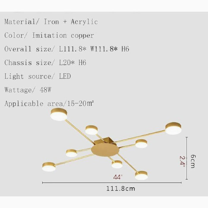 MIRODEMI® Carouge | Cruciform LED lights Ceiling Chandelier