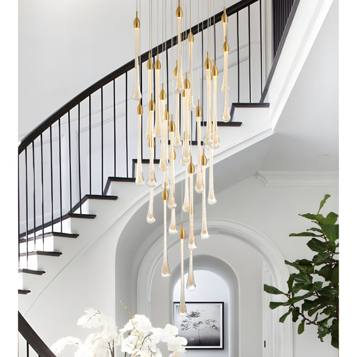 MIRODEMI® Castagniers | Staircase Gold Crystal Chandelier