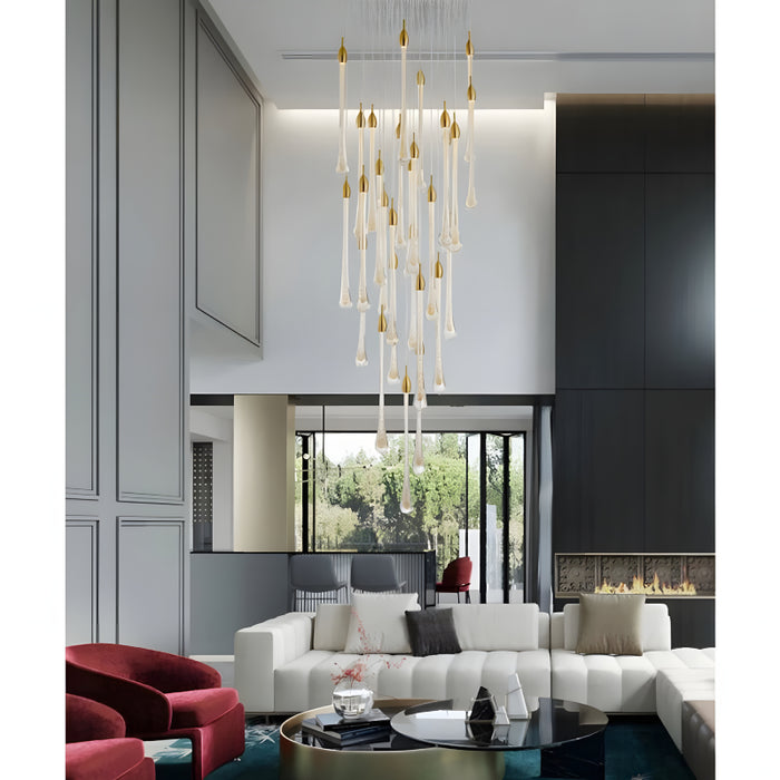 MIRODEMI® Castagniers | Staircase Gold Crystal Chandelier