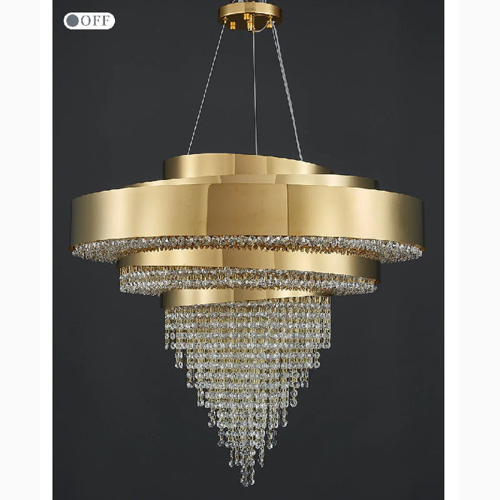 MIRODEMI® Castelbianco | Unique Gold LED Chandelier With Crystals