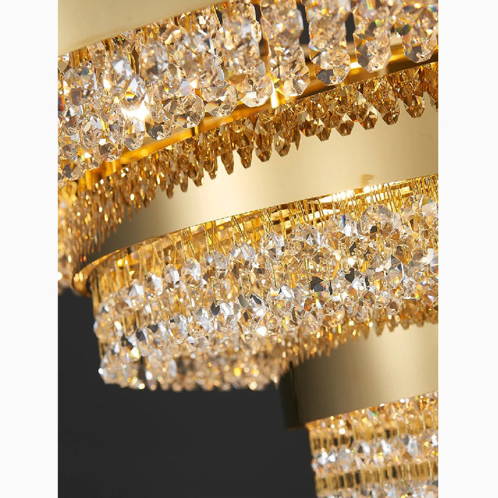 MIRODEMI® Castelbianco | Unique Gold LED Chandelier With Crystals