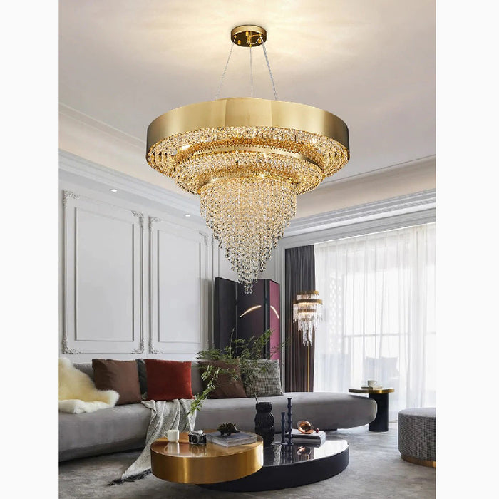 MIRODEMI® Castelbianco | Unique Gold LED Chandelier With Crystals