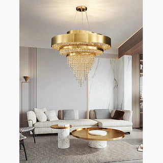 MIRODEMI® Castelbianco | Unique Gold LED Chandelier With Crystals