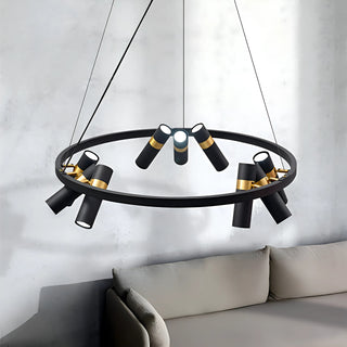 MIRODEMI Celerina/Schlarigna Round Black Metal LED Pendant Light For Home