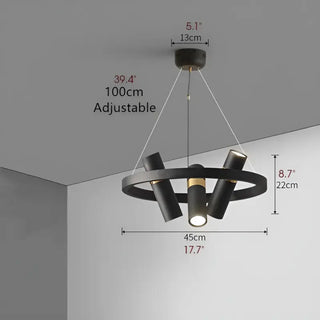 MIRODEMI Celerina/Schlarigna Round Black Metal LED Pendant Light Interior Parameters 3 heads