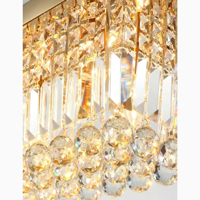 MIRODEMI® Ceriale | Exceptional Gold Rectangle Crystal Chandelier for Dining Room