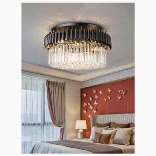 MIRODEMI® Ceriale | Grand Black Modern Crystal Ceiling light