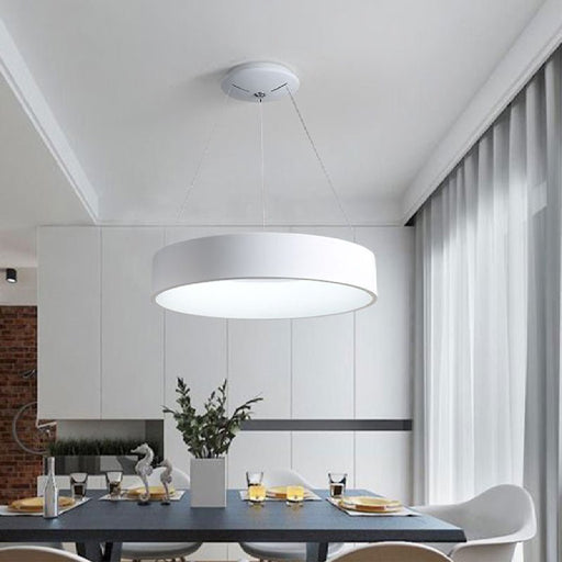 MIRODEMI Champery Minimalistic White Chandelier In The Shape Of Circle For Kitchen