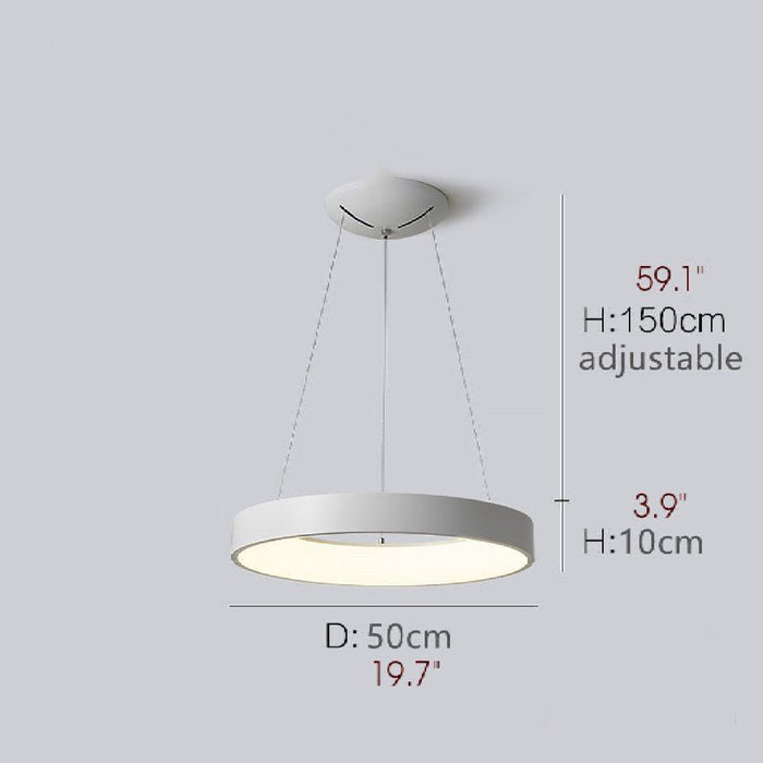 MIRODEMI Champery Minimalistic White Chandelier In The Shape Of Circle Sizes Parameters