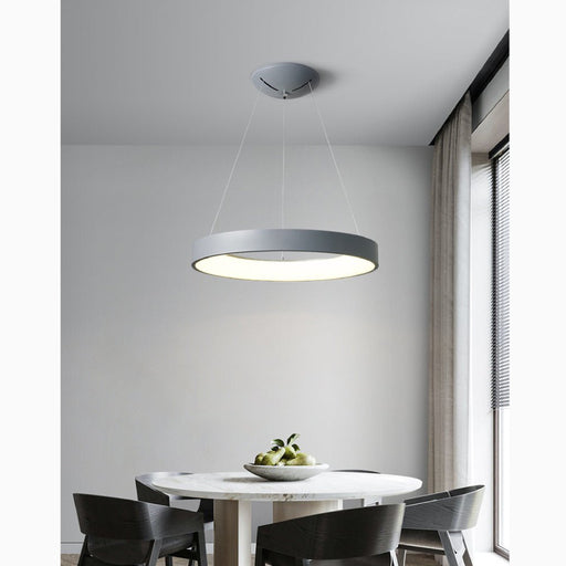 MIRODEMI Champery Minimalistic White Chandelier In The Shape Of Circle For Home Decor