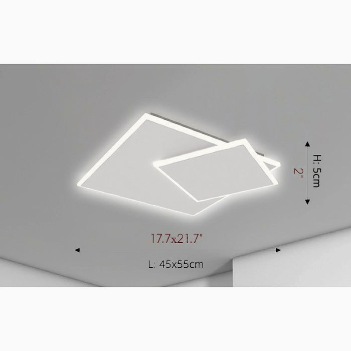 MIRODEMI® Charleroi | white Acrylic Square LED Ceiling Light