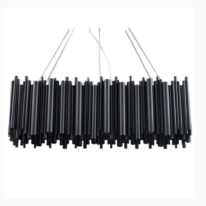MIRODEMI® Châteauneuf-Villevieille | Gorgeous Stylish Black LED Stainless Steel Chandelier