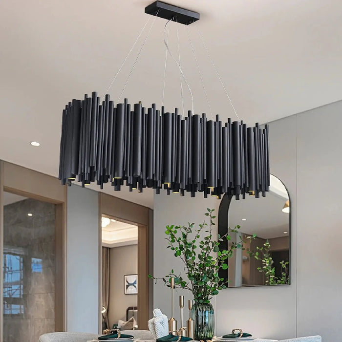 MIRODEMI® Châteauneuf-Villevieille | Wonderful Stylish Black LED Stainless Steel Chandelier