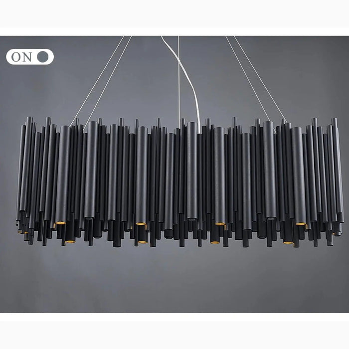 MIRODEMI® Châteauneuf-Villevieille | Stylish Black Design LED Stainless Steel Chandelier