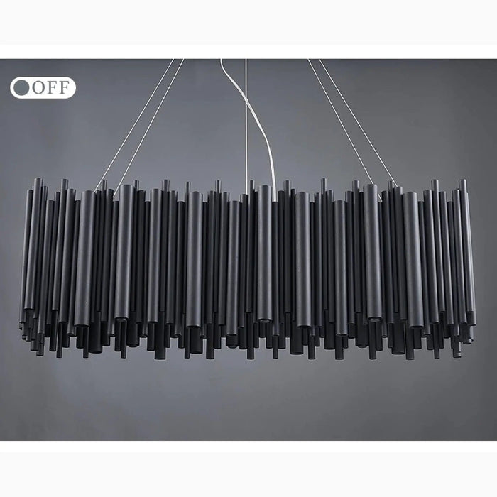 MIRODEMI® Châteauneuf-Villevieille | Stylish Black LED Stainless Steel Chandelier for Bedroom