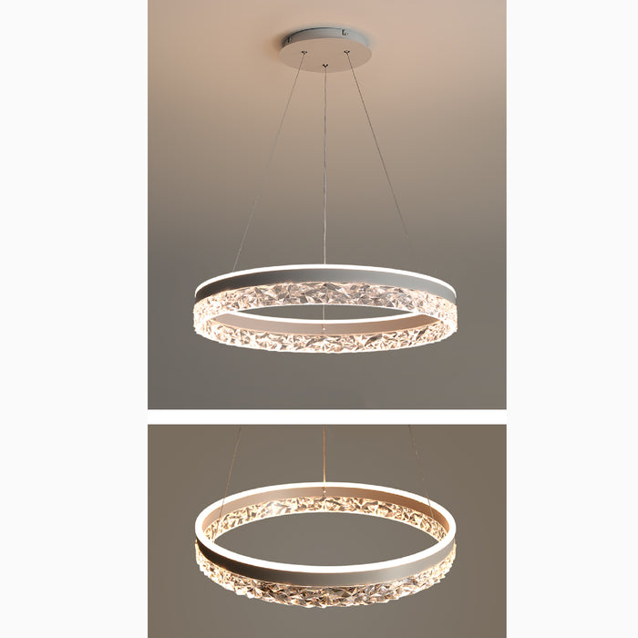 MIRODEMI Châtel-Saint-Denis Crystal Chandelier In The Shape Of Ring White