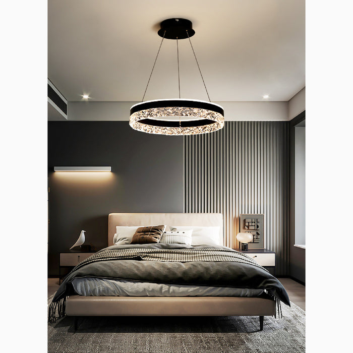 MIRODEMI Châtel-Saint-Denis Crystal Chandelier In The Shape Of Ring For Bedroom