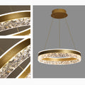 MIRODEMI Châtel-Saint-Denis Crystal Chandelier In The Shape Of Ring Gold Details
